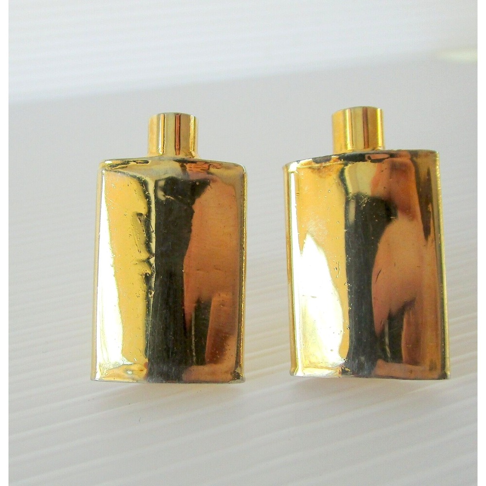 Pioneer Gold Tone Flask Bottle Men's Cufflinks Vintage